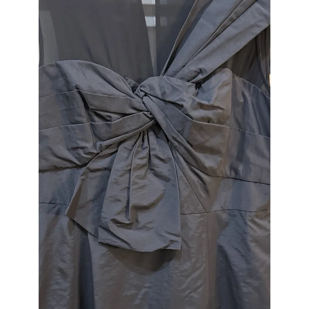 Kate Spade Bow Front Faille Cocktail Dress Black Size 12 Taffeta Mesh